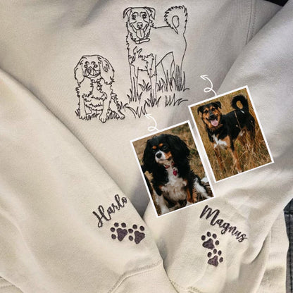Custom Embroidered Pitbulldog Mom Sweatshirt or Hoodie with Picture | Gifts for Pet Lovers