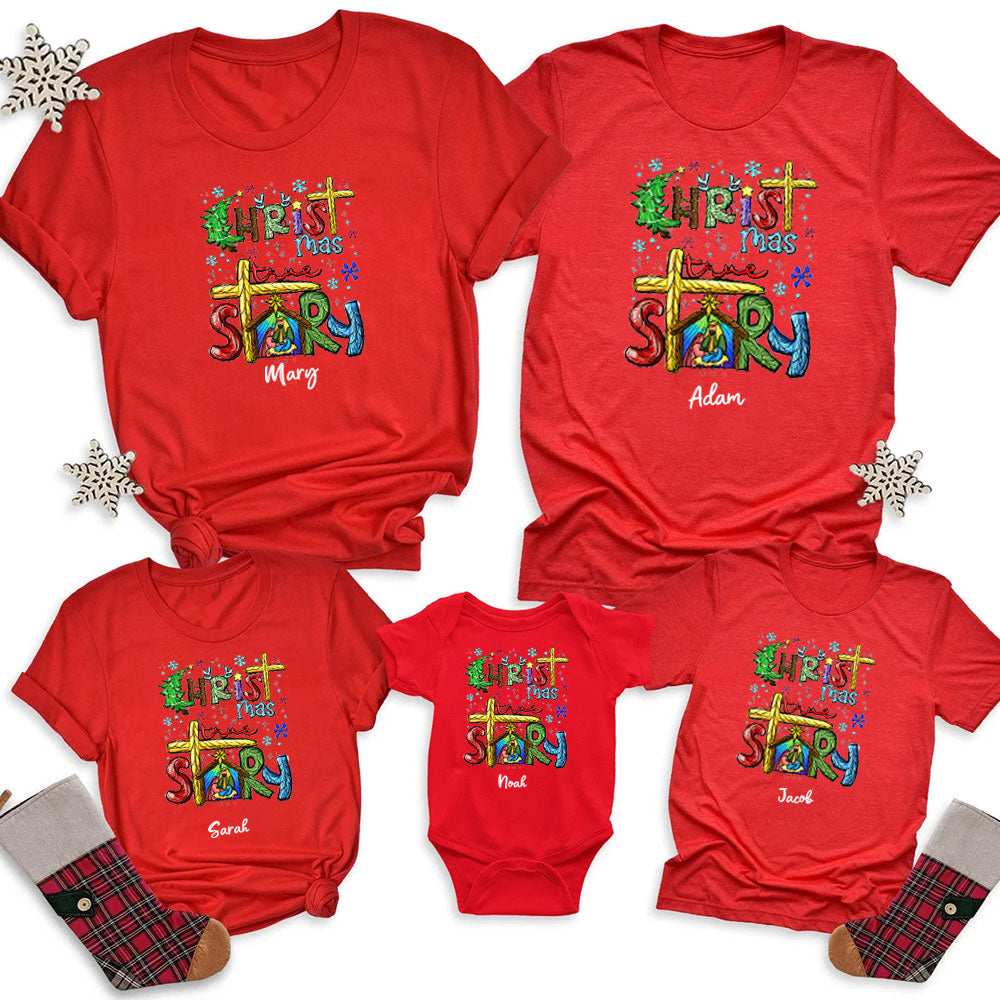 Christ MAS True Story Christmas Family Matching Shirts