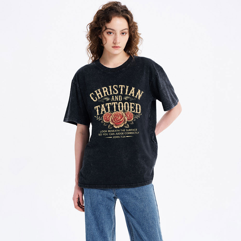 Christian And Tattooed Christian Washed T-Shirt