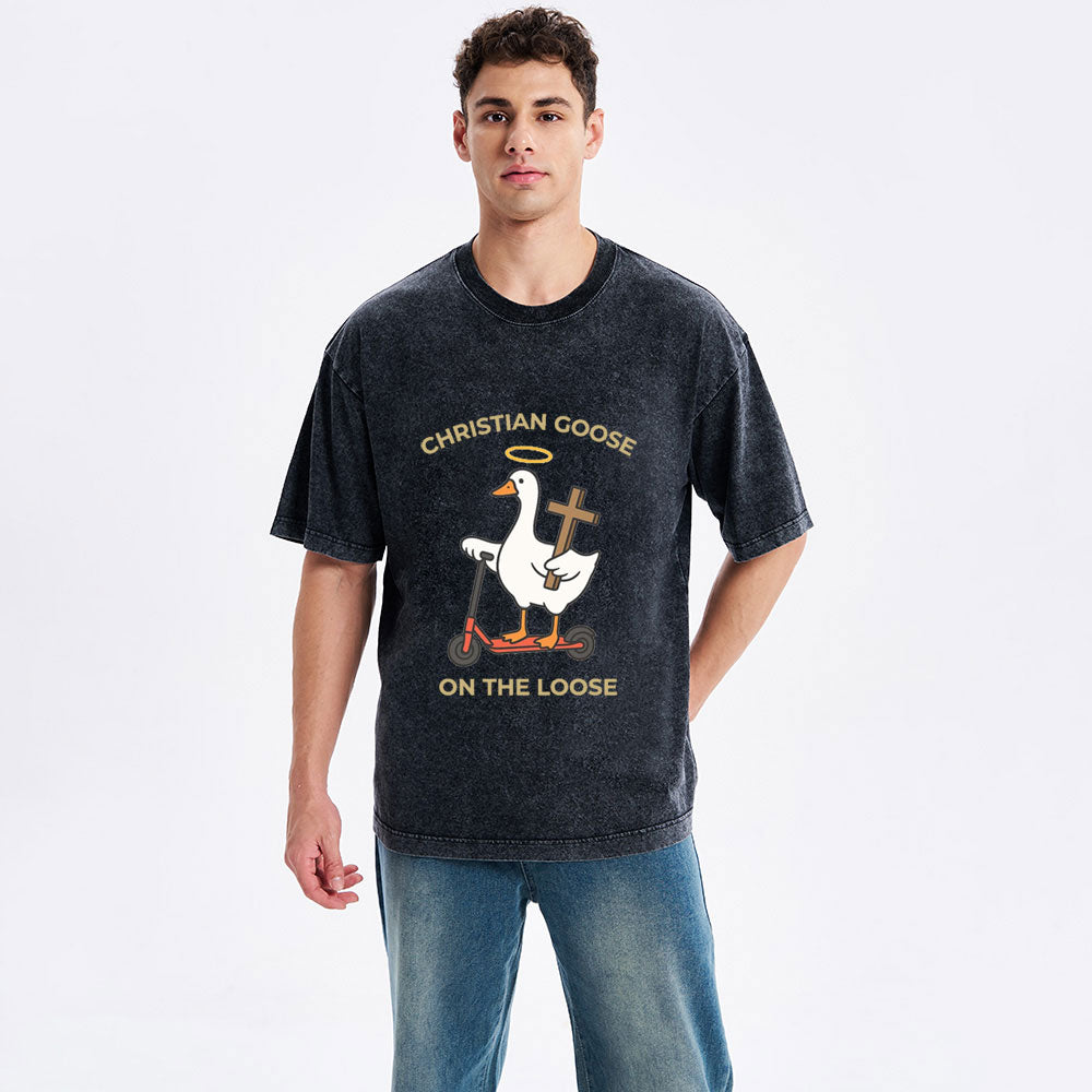 Christian Goose On The Loose Christian Washed T-Shirt