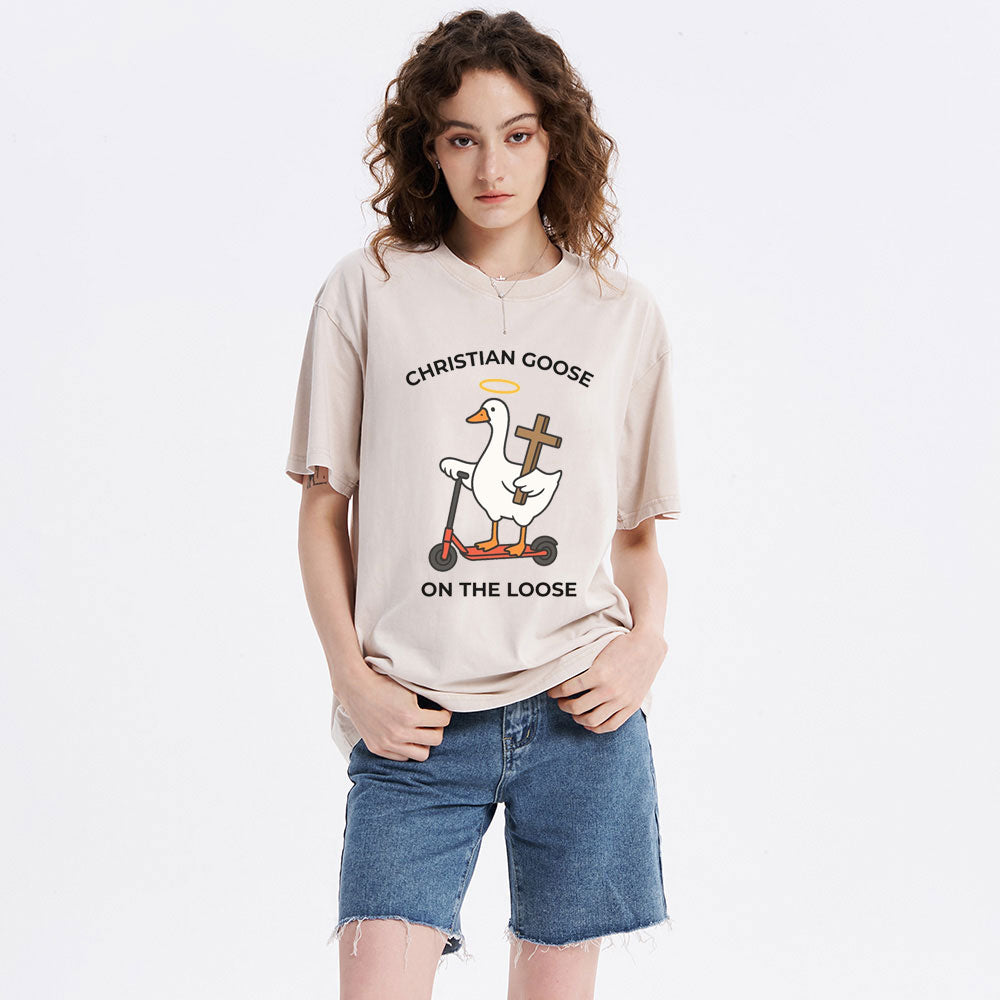 Christian Goose On The Loose Christian Washed T-Shirt