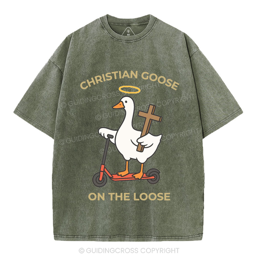 Christian Goose On The Loose Christian Washed T-Shirt