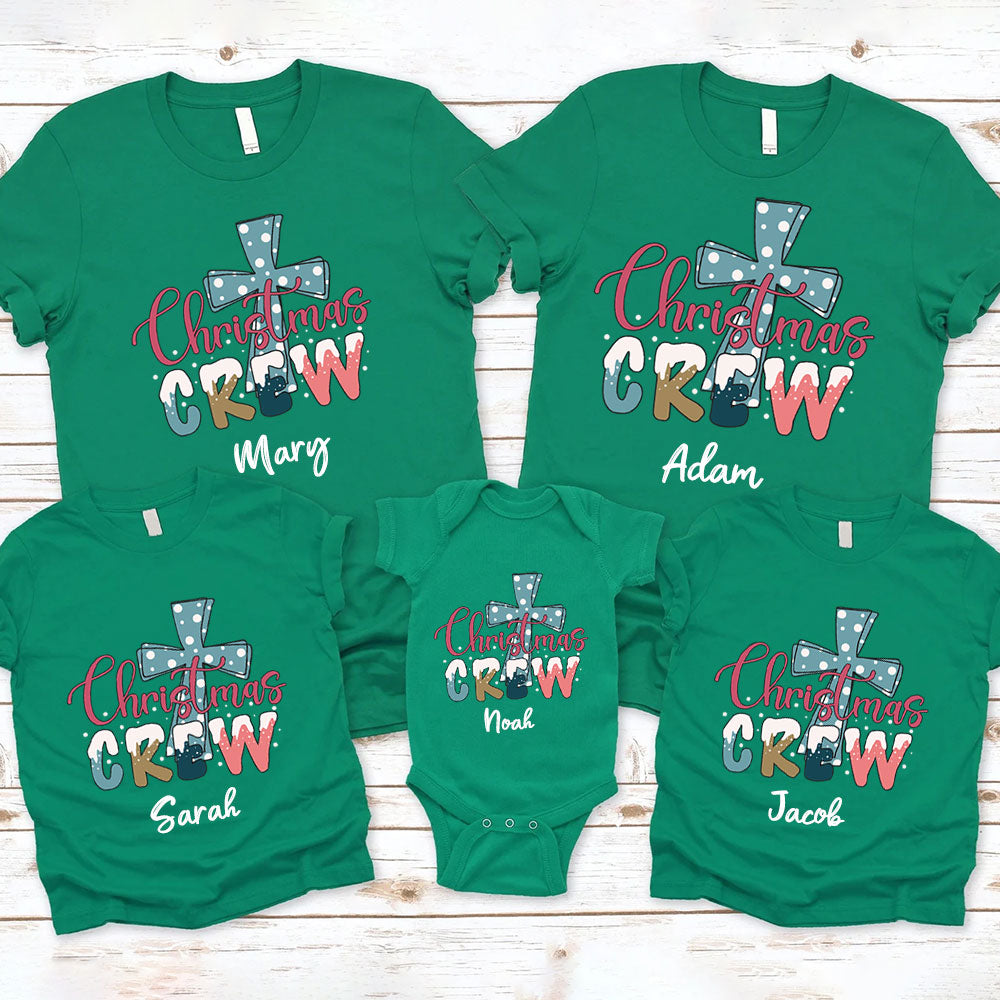 Christmas Crew Cross Christian Family Matching Shirt