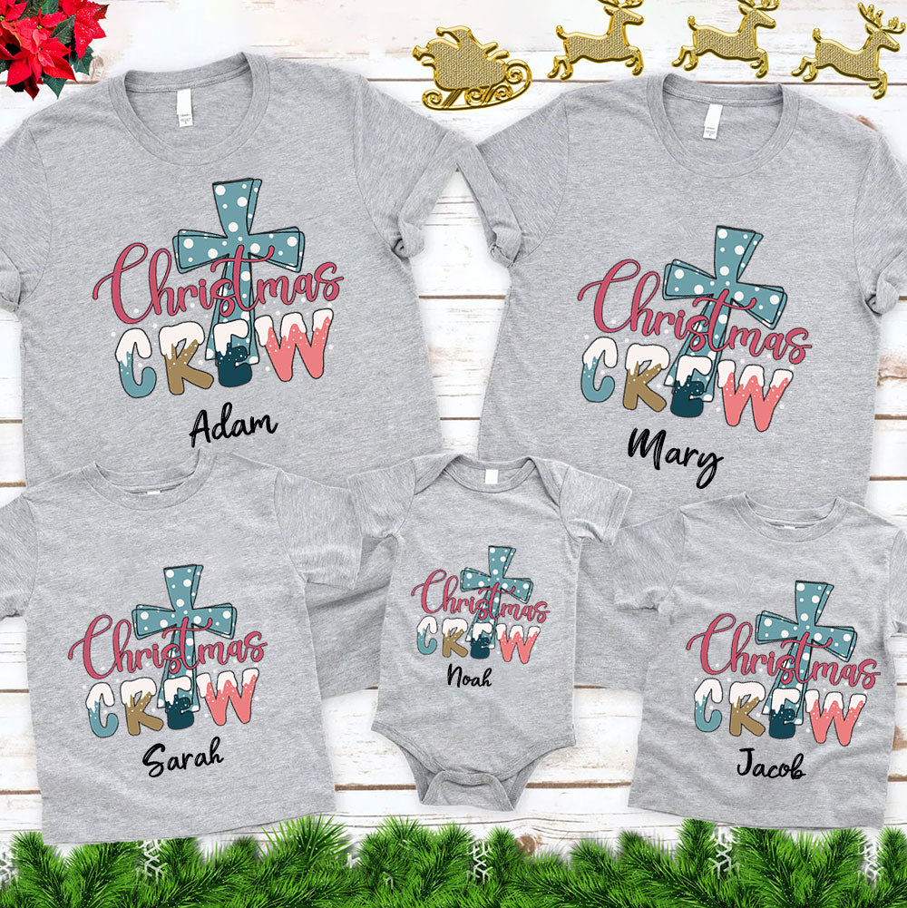 Christmas Crew Cross Christian Family Matching Shirt