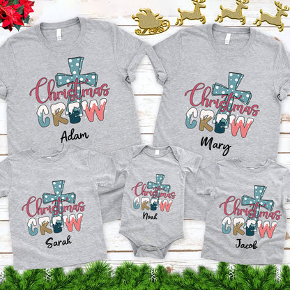 Christmas Crew Cross Christian Family Matching Shirt