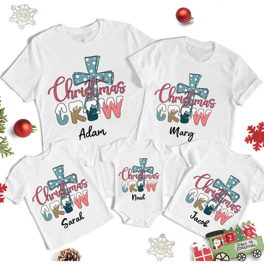 Christmas Crew Cross Christian Family Matching Shirt