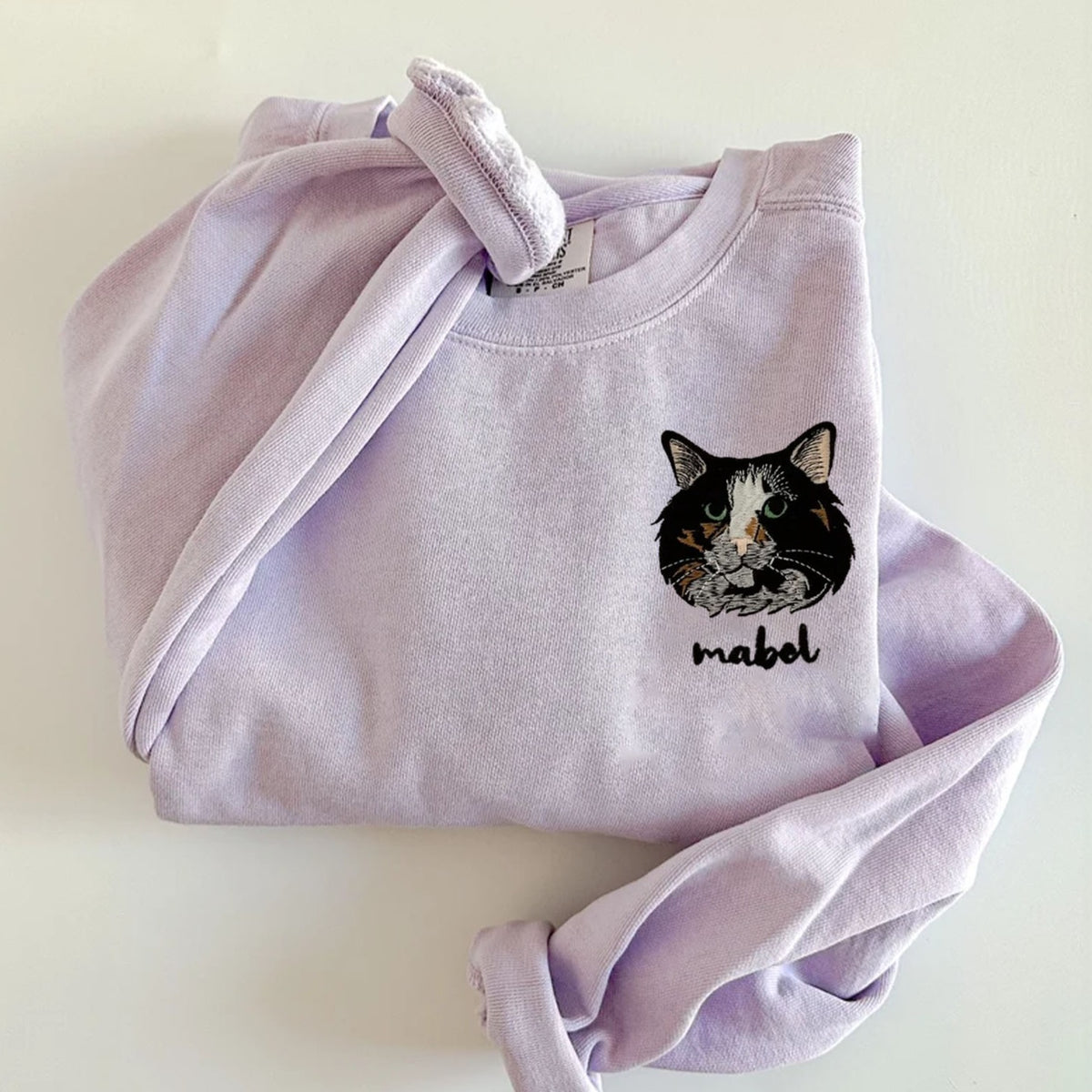 Custom Embroidered Cat Sweatshirt from Photo | Gift For Pet Lover