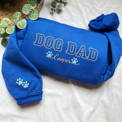 Custom Dog Dad with Names Embroidered Sweatshirt | Gift For Pet Lovers