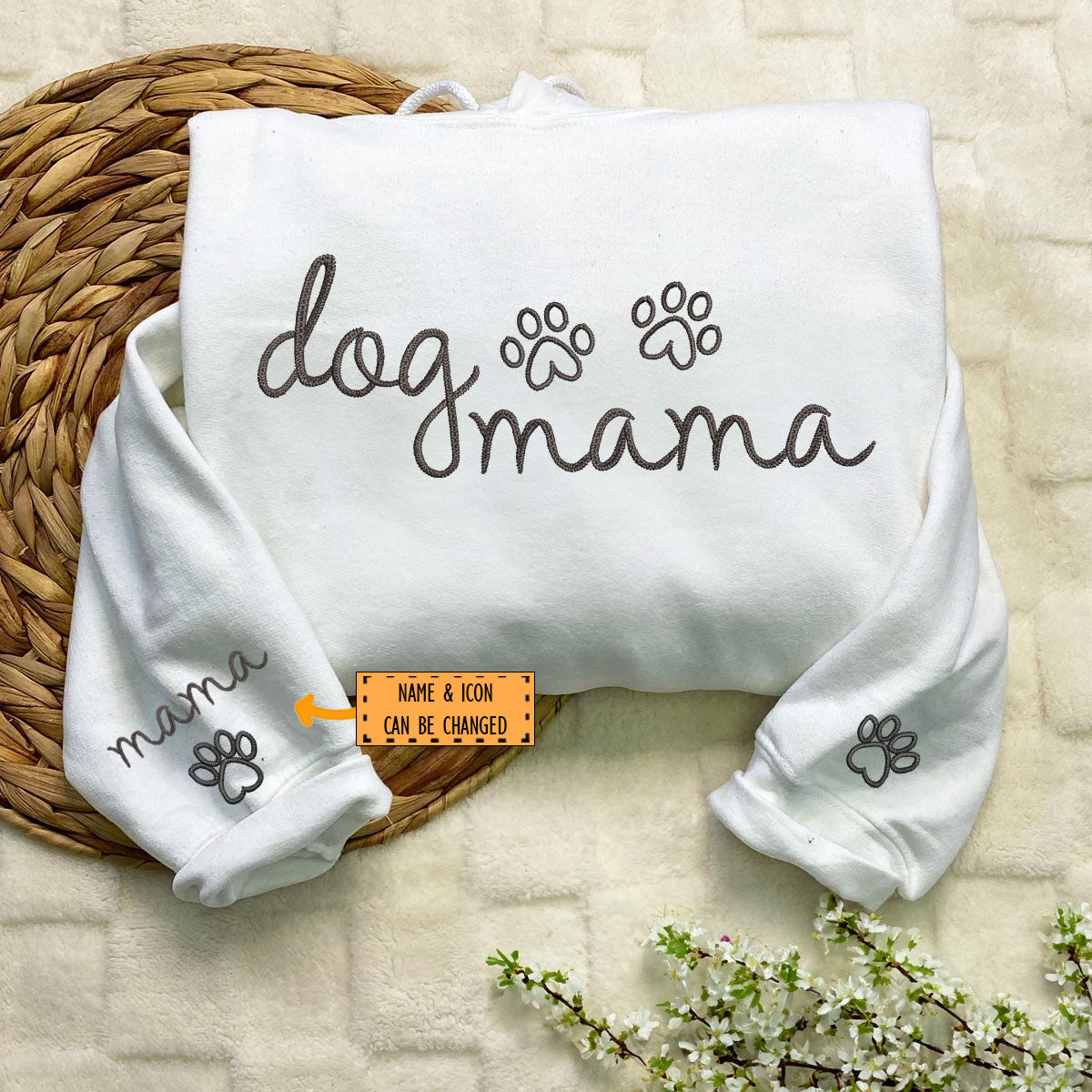 Custom Dog Mama Embroidered Hoodie | Gift For Pet Lovers
