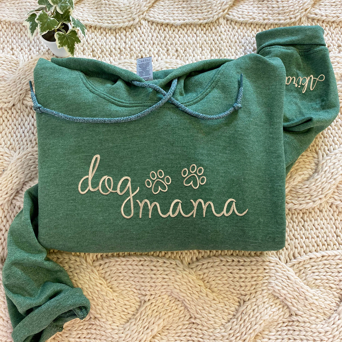 Custom Dog Mama Embroidered Hoodie | Gift For Pet Lovers