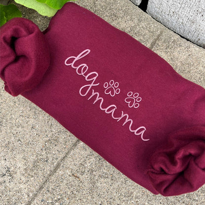 Custom Dog Mama Embroidered Hoodie | Gift For Pet Lovers