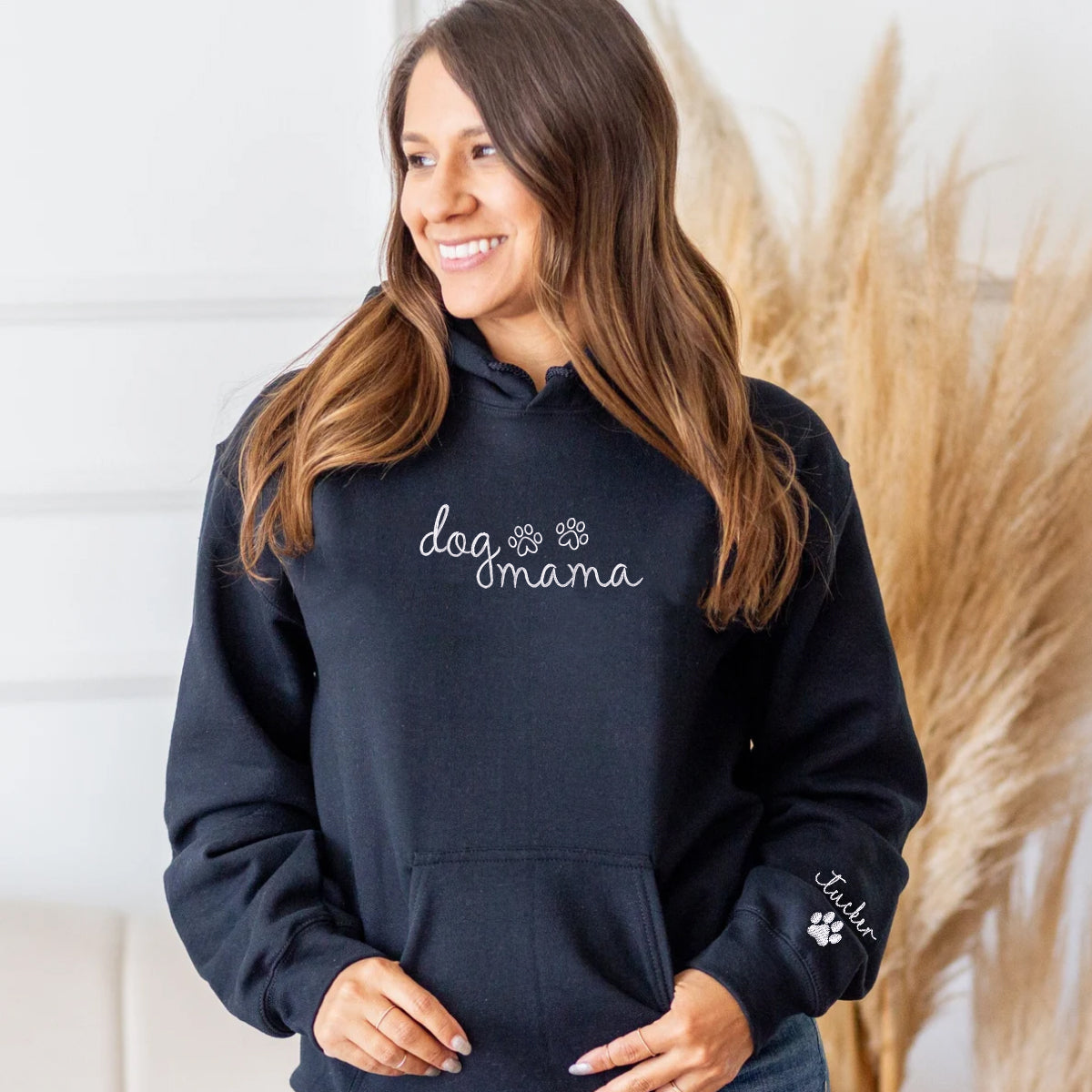 Custom Dog Mama Embroidered Hoodie | Gift For Pet Lovers