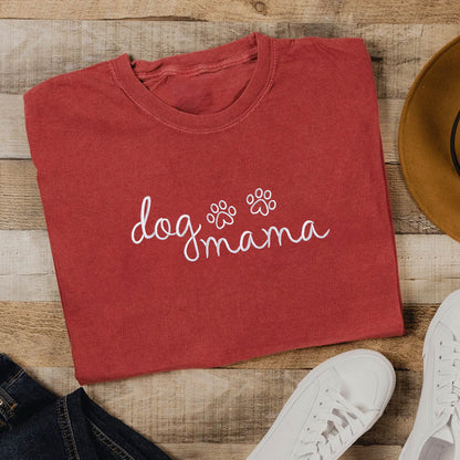 Custom Dog Mama Embroidered T-Shirt | Gift For Pet Lovers
