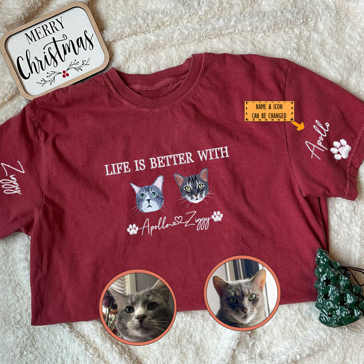 Custom Full-Color Life Is Better With Embroidered T-Shirt | Gift For Pet Lovers