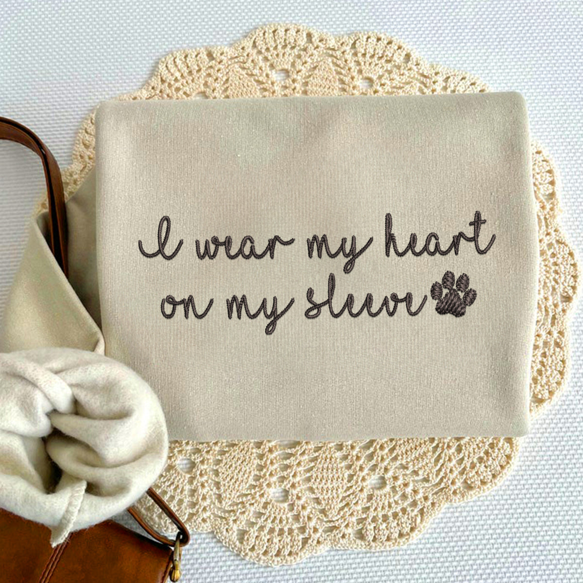 Custom I Wear My Heart On My Sleeve Embroidered Hoodie | Gift For Pet Lovers