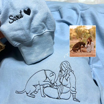 Custom Embroidered Dog Memorial Sweatshirt from Photo | Gifts for Pet Lovers