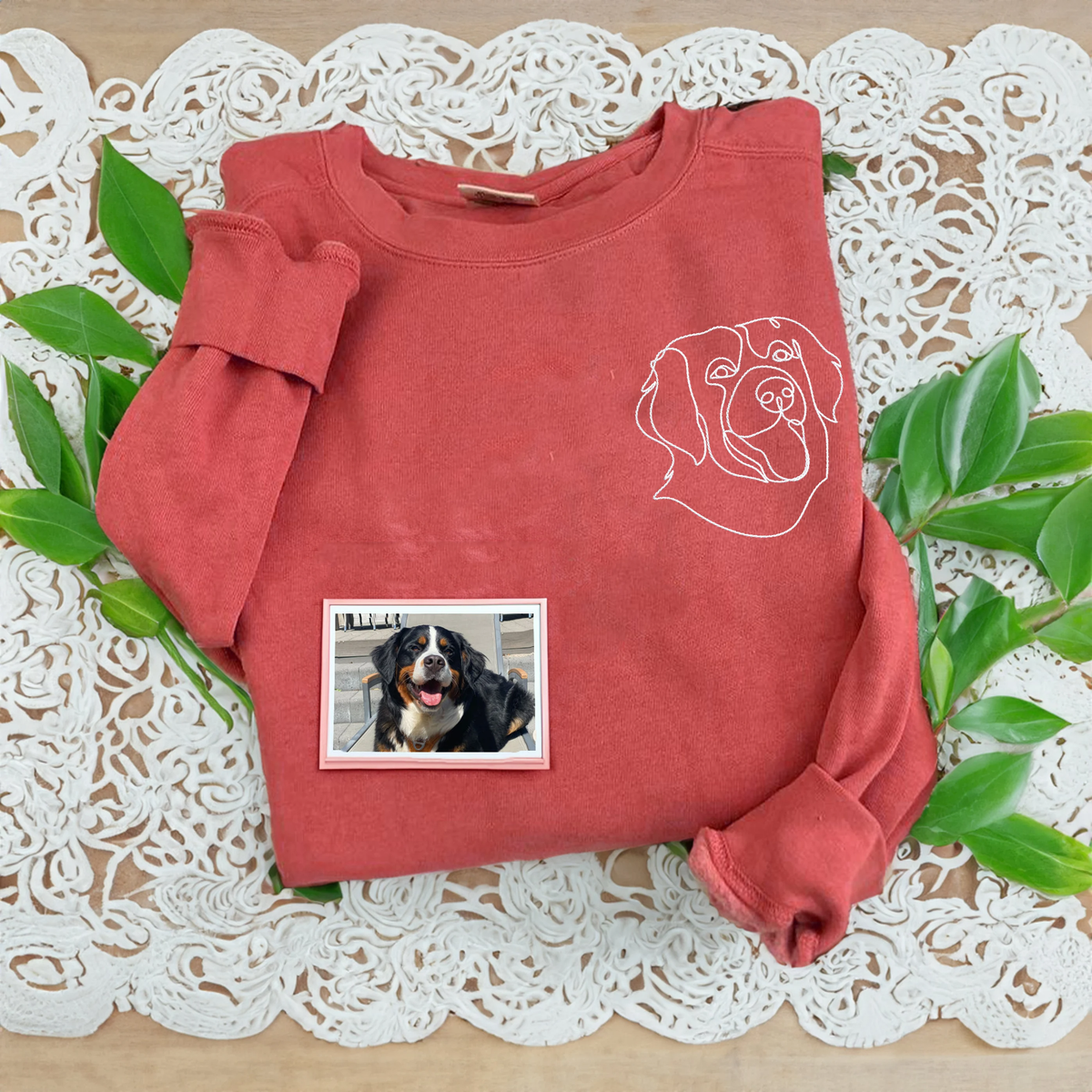 Custom Embroidered Cat Sweatshirt from Photo | Gift For Pet Lover