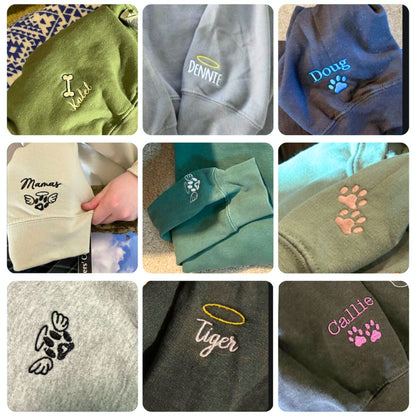 Custom Personalized Memorial Dog Shirt Outline Embroidered Dog Sweatshirt | Gift For Pet Lovers
