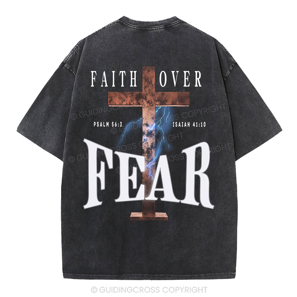 Faith Over Fear Christian Washed T-Shirt