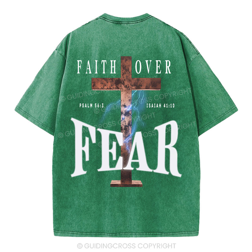 Faith Over Fear Christian Washed T-Shirt