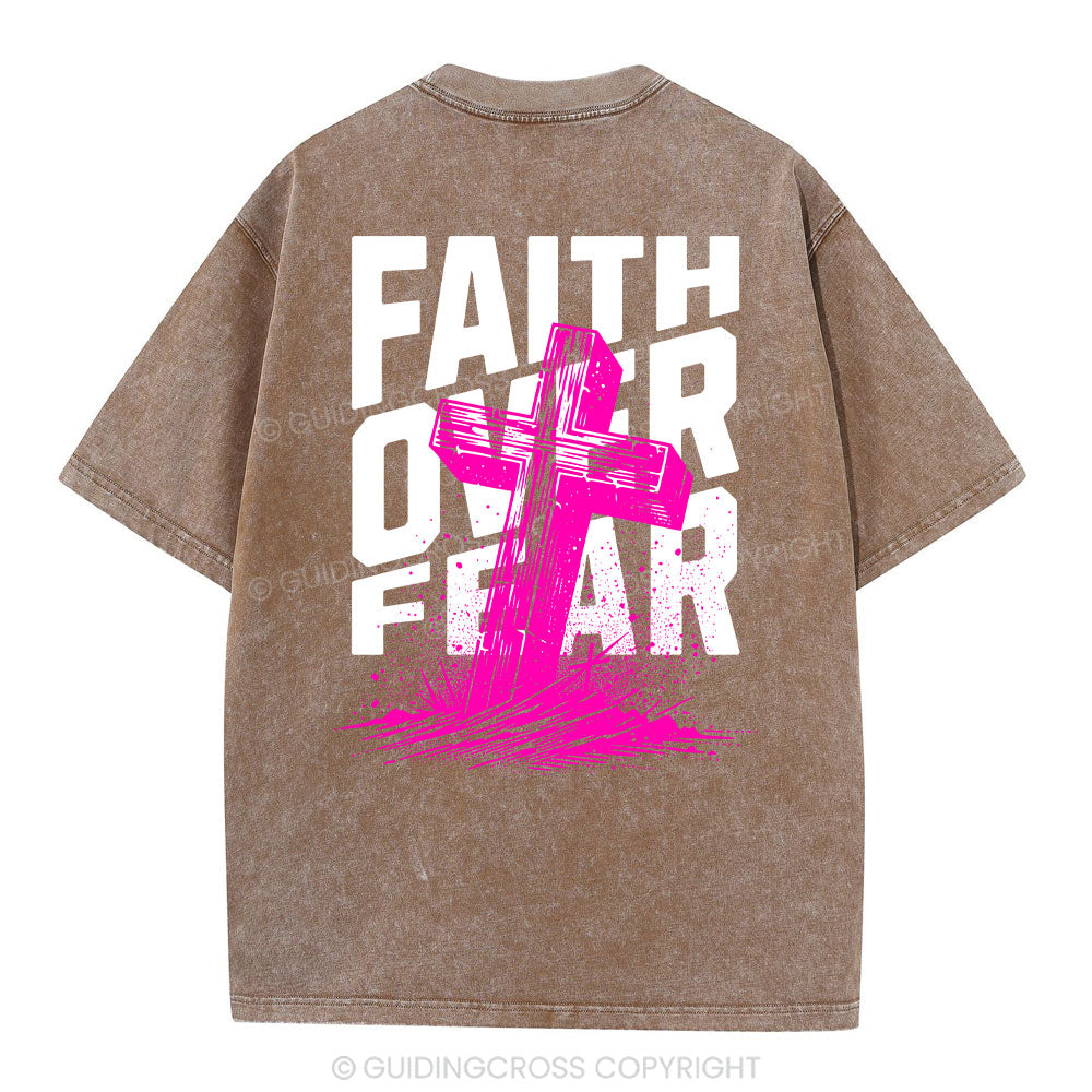 Faith Over Fear Christian Washed T-Shirt