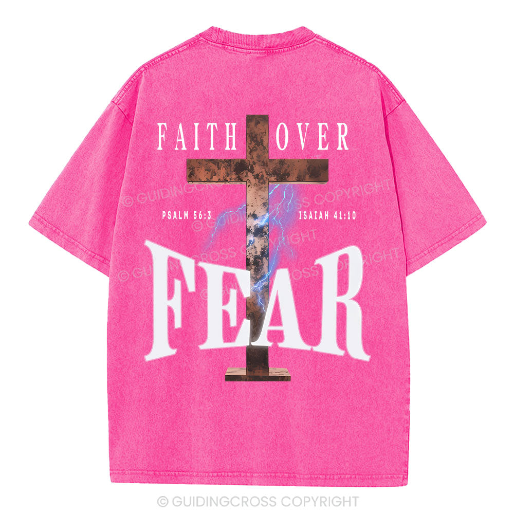 Faith Over Fear Christian Washed T-Shirt