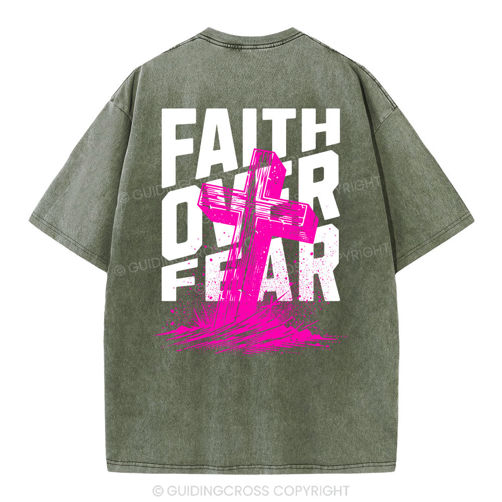 Faith Over Fear Christian Washed T-Shirt