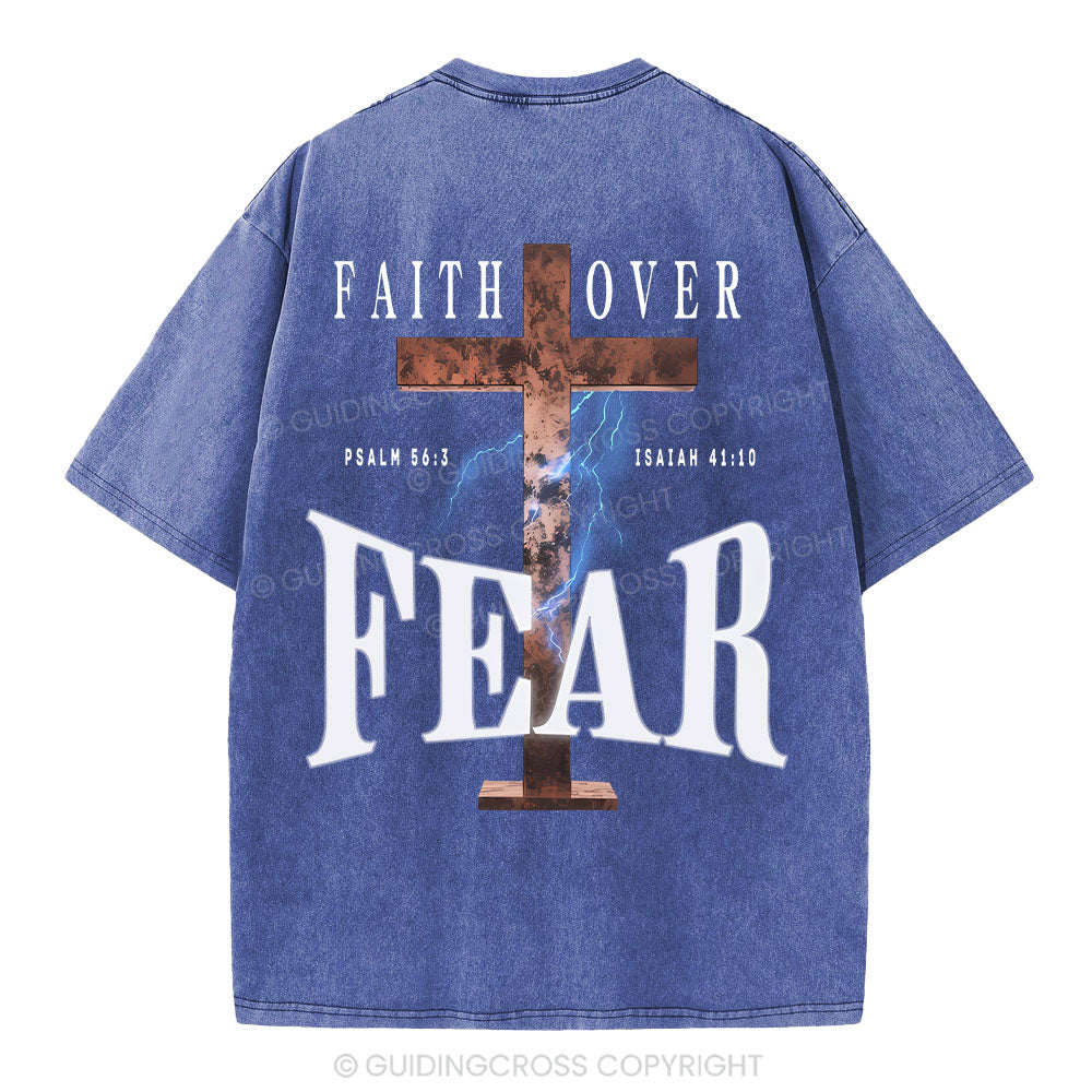 Faith Over Fear Christian Washed T-Shirt
