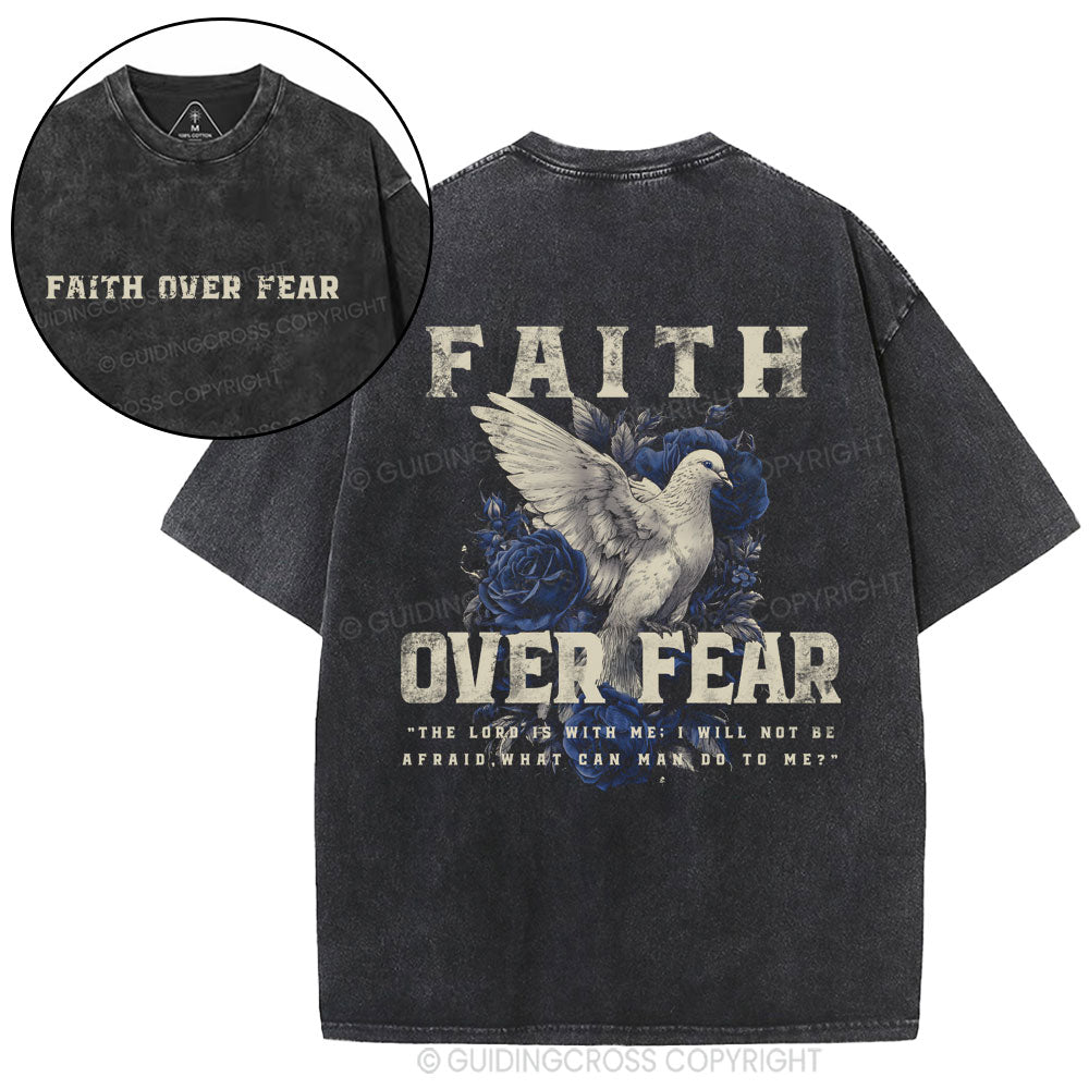 Faith Over Fear Christian Washed T-Shirt