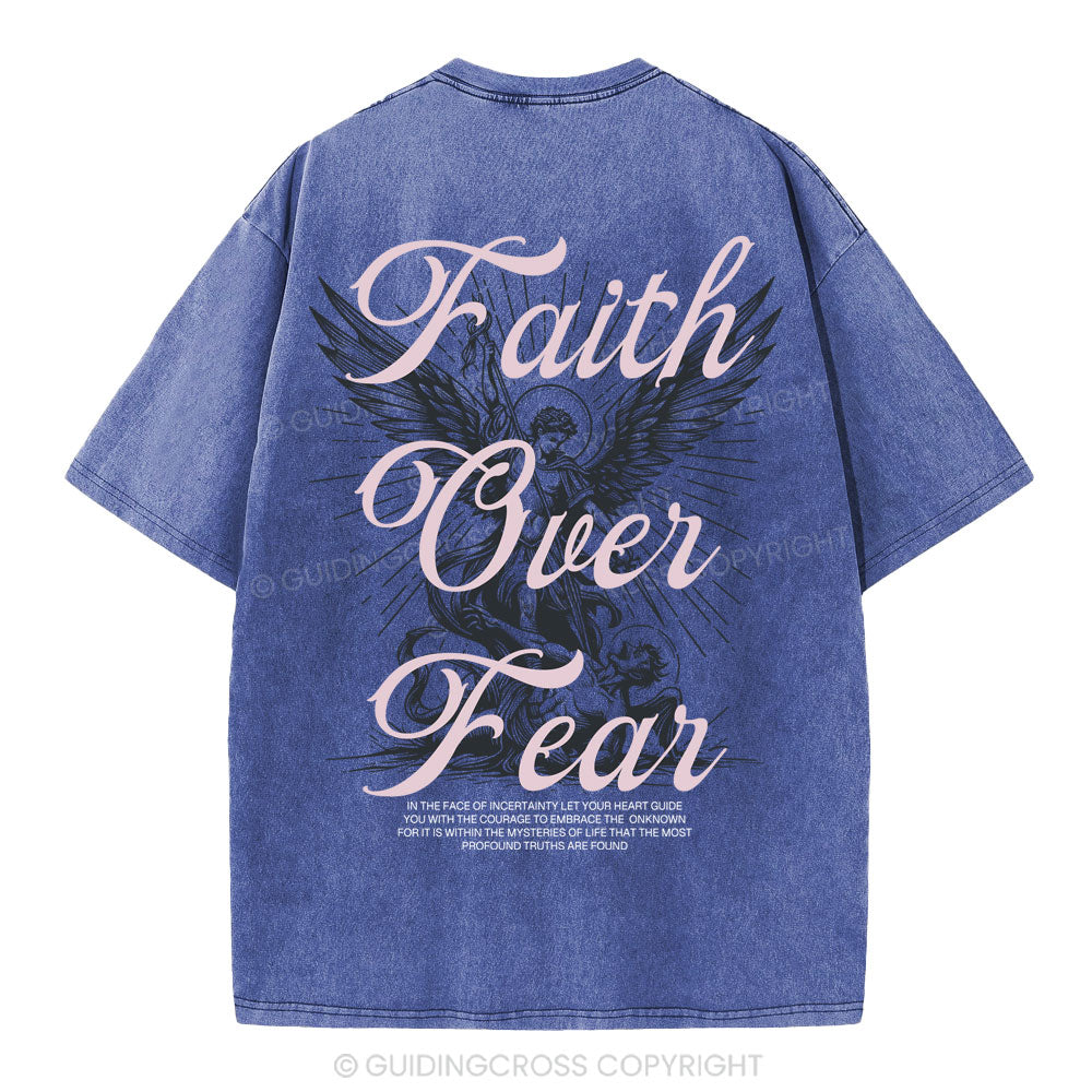 Faith Over Fear Christian Washed T-Shirt