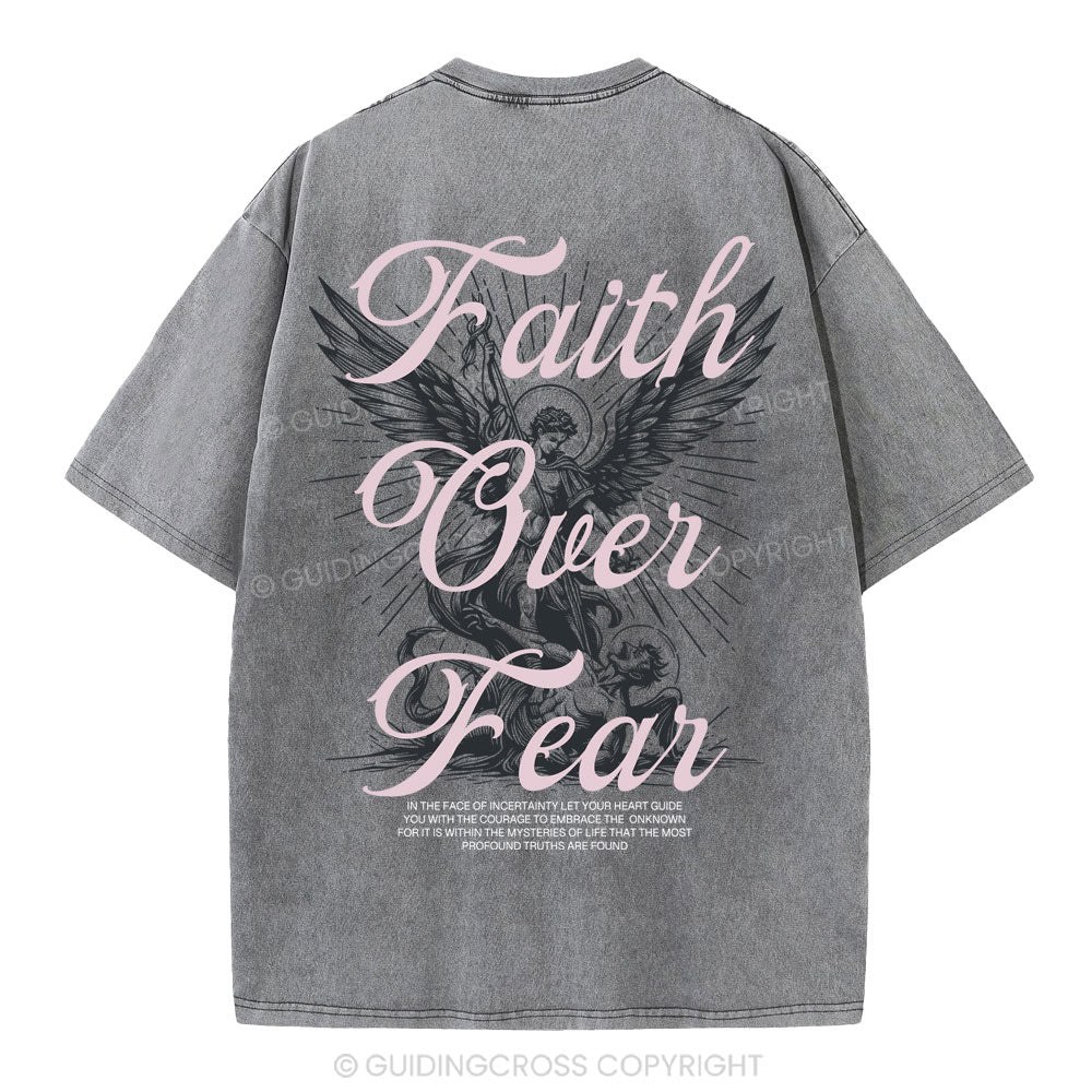 Faith Over Fear Christian Washed T-Shirt