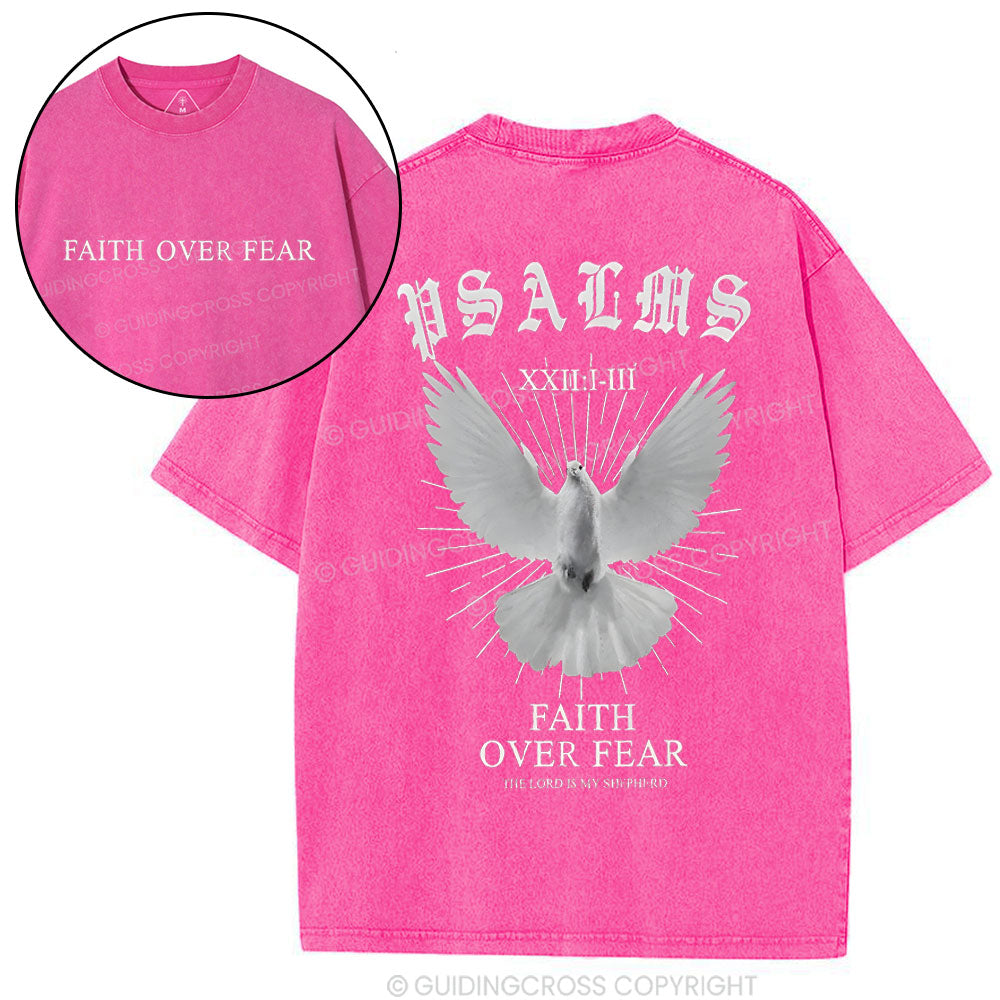 Faith Over Fear Christian Washed T-Shirt