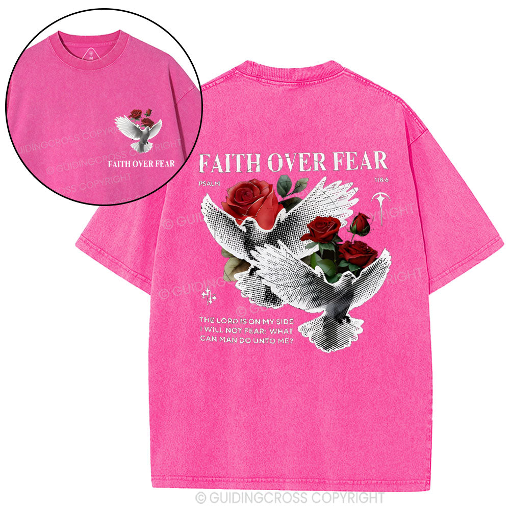 Faith Over Fear Christian Washed T-Shirt