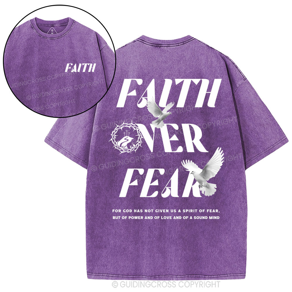 Faith Over Fear Christian Washed T-Shirt