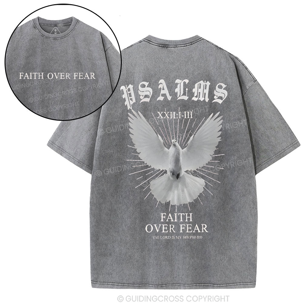 Faith Over Fear Christian Washed T-Shirt
