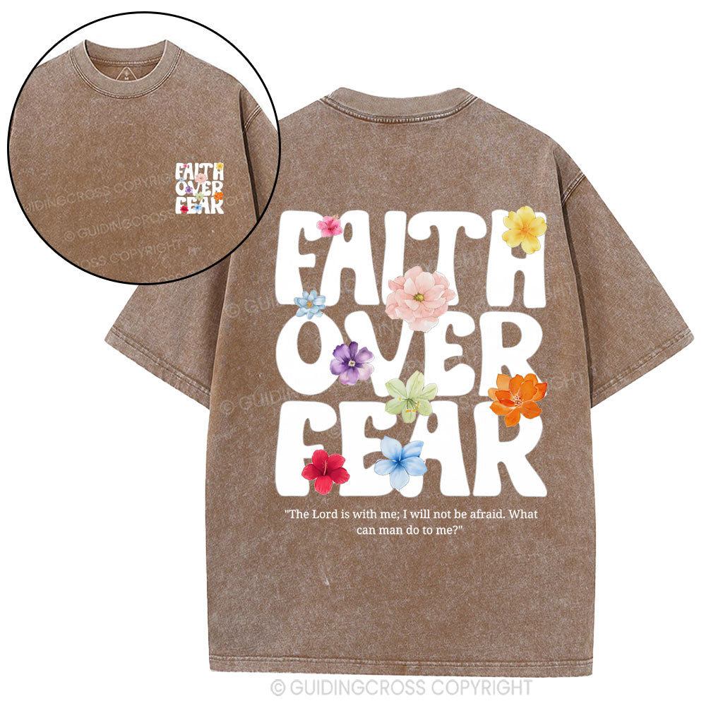 Faith Over Fear Christian Washed T-Shirt