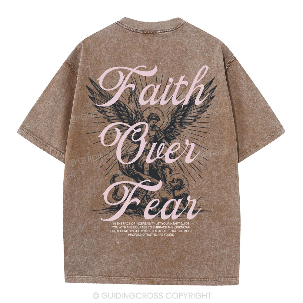 Faith Over Fear Christian Washed T-Shirt