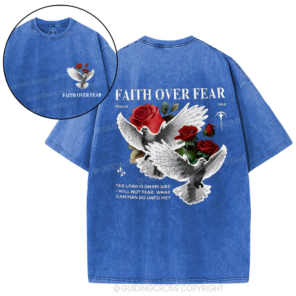Faith Over Fear Christian Washed T-Shirt
