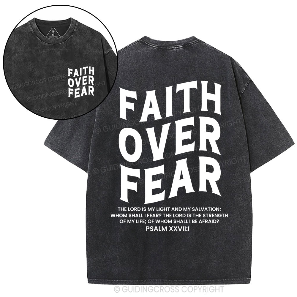Faith Over Fear Unisex Christian Washed T-Shirt