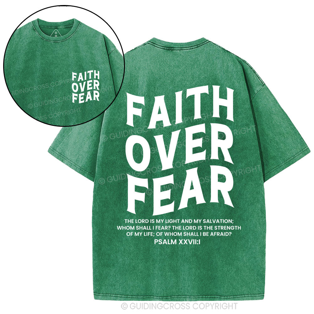 Faith Over Fear Unisex Christian Washed T-Shirt