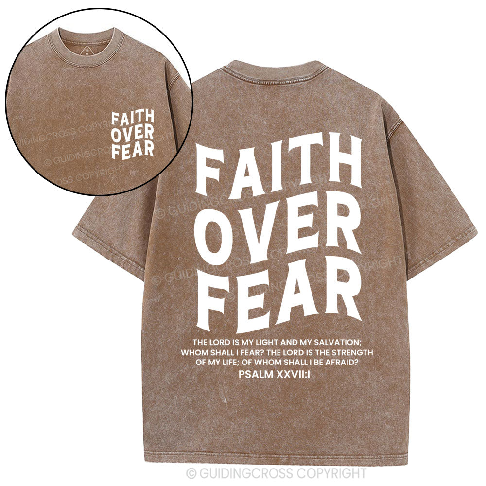 Faith Over Fear Unisex Christian Washed T-Shirt