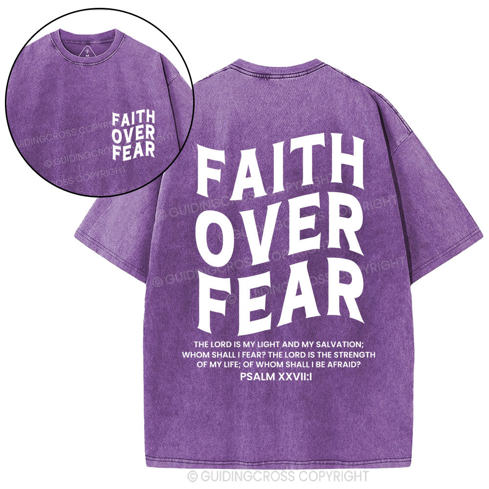 Faith Over Fear Unisex Christian Washed T-Shirt