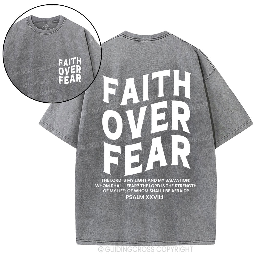 Faith Over Fear Unisex Christian Washed T-Shirt