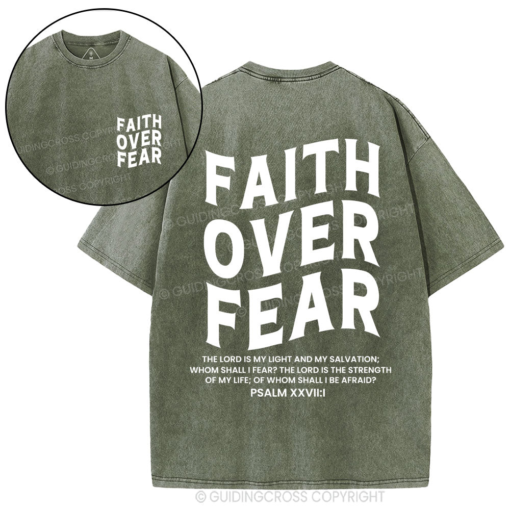 Faith Over Fear Unisex Christian Washed T-Shirt