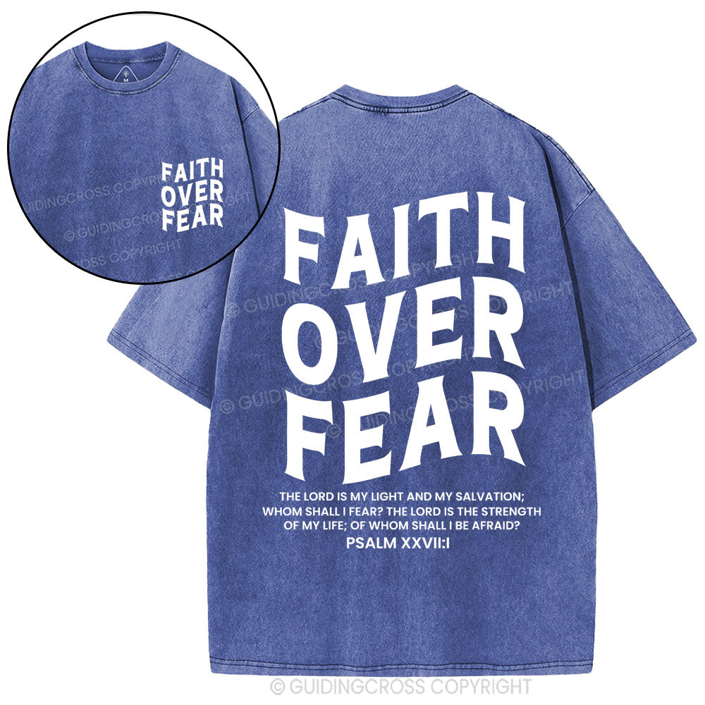 Faith Over Fear Unisex Christian Washed T-Shirt