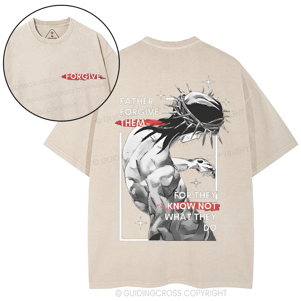Father, Forgiven Them Christian Washed T-Shirt