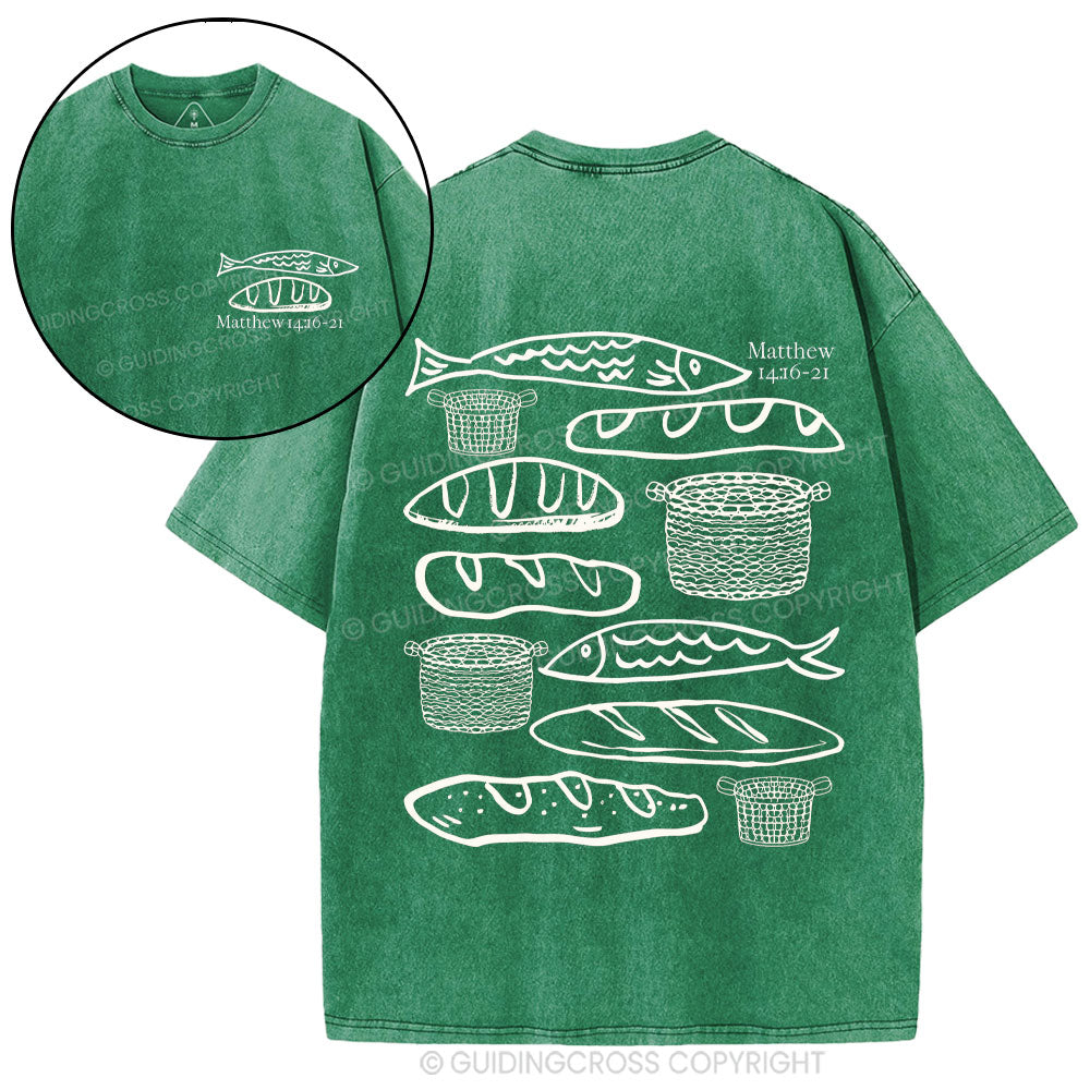 Fish & Loaves  Christian Washed T-Shirt