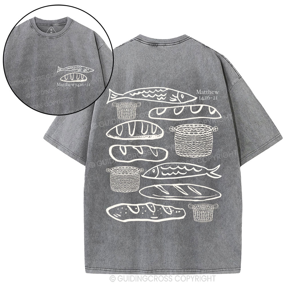 Fish & Loaves  Christian Washed T-Shirt