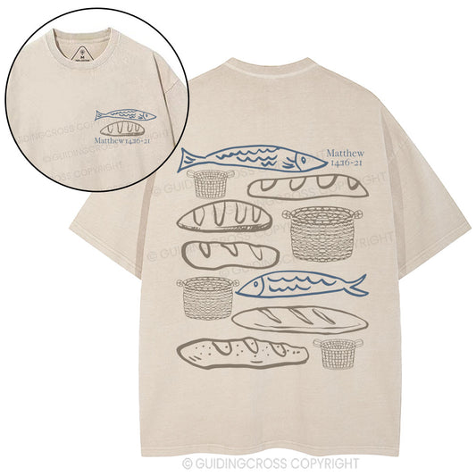 Fish & Loaves  Christian Washed T-Shirt