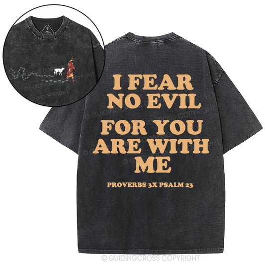 Follow Jesus Fear No Evil Christian Washed T-Shirt